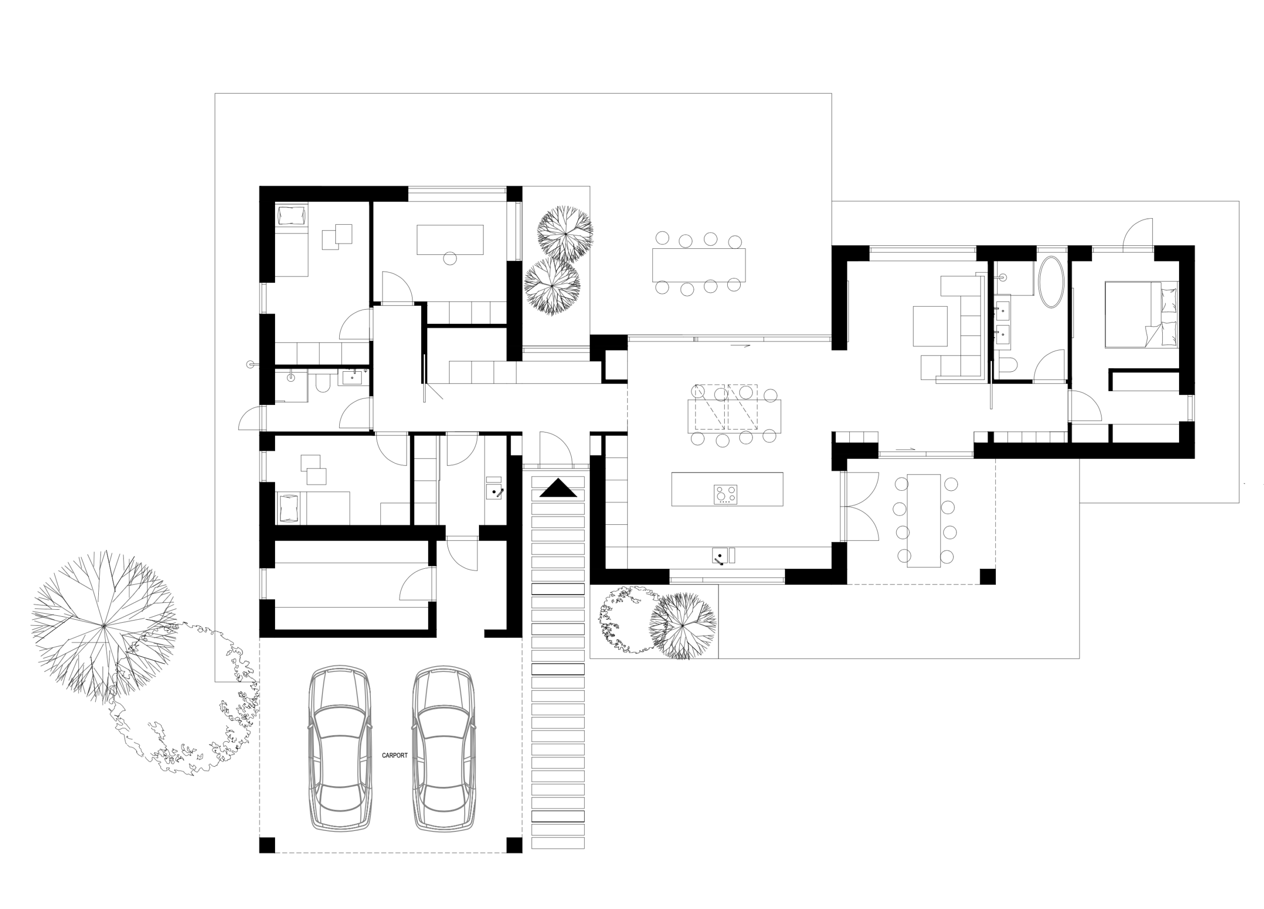 arkitekttegnet hus mod havet 