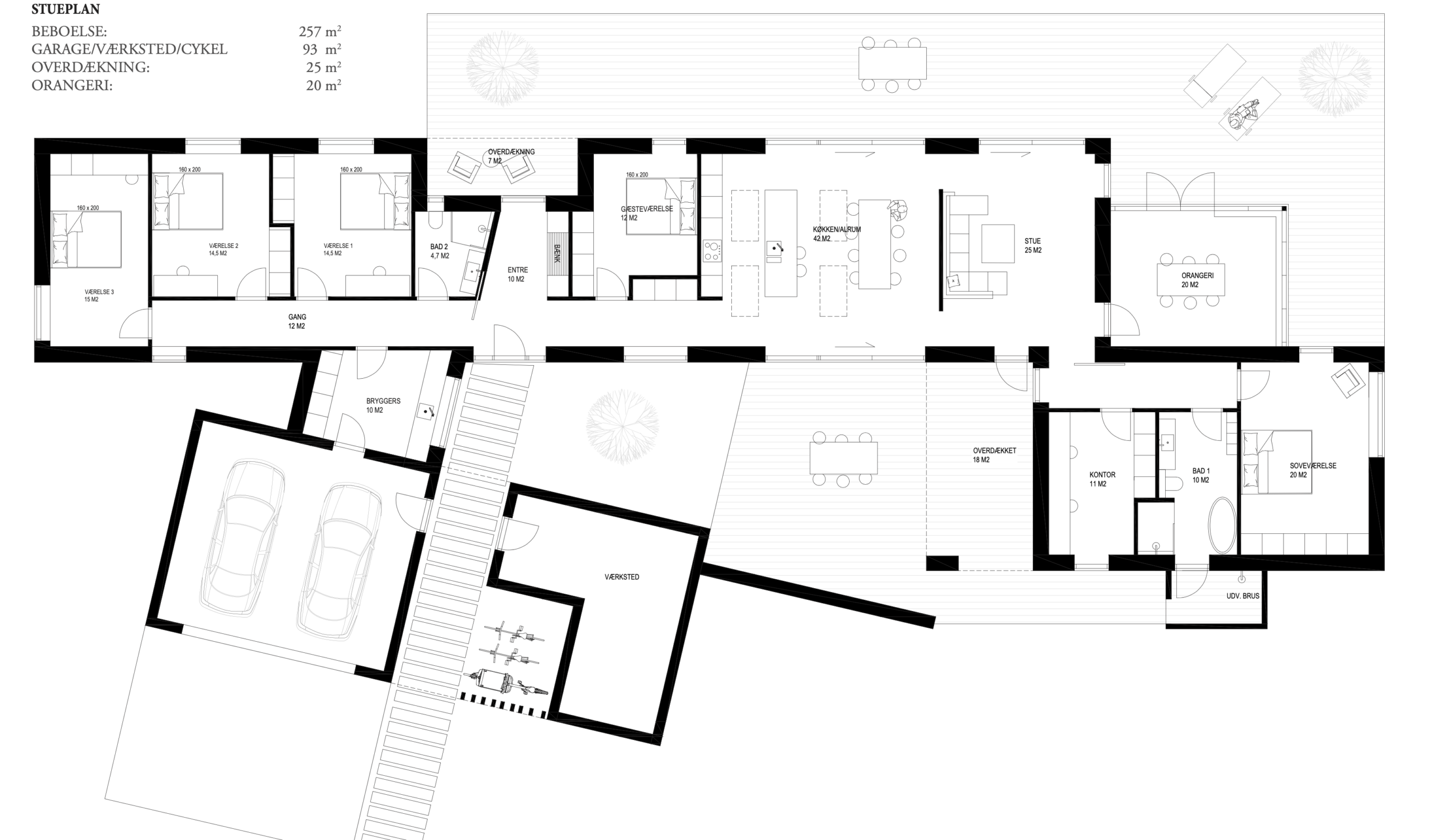 hus formet af matrikel